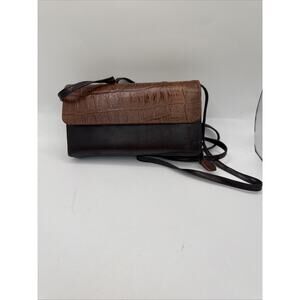 Bell Rose Cross Body Brown Bag / Wallet with Phone Pouch & Check Book Cover